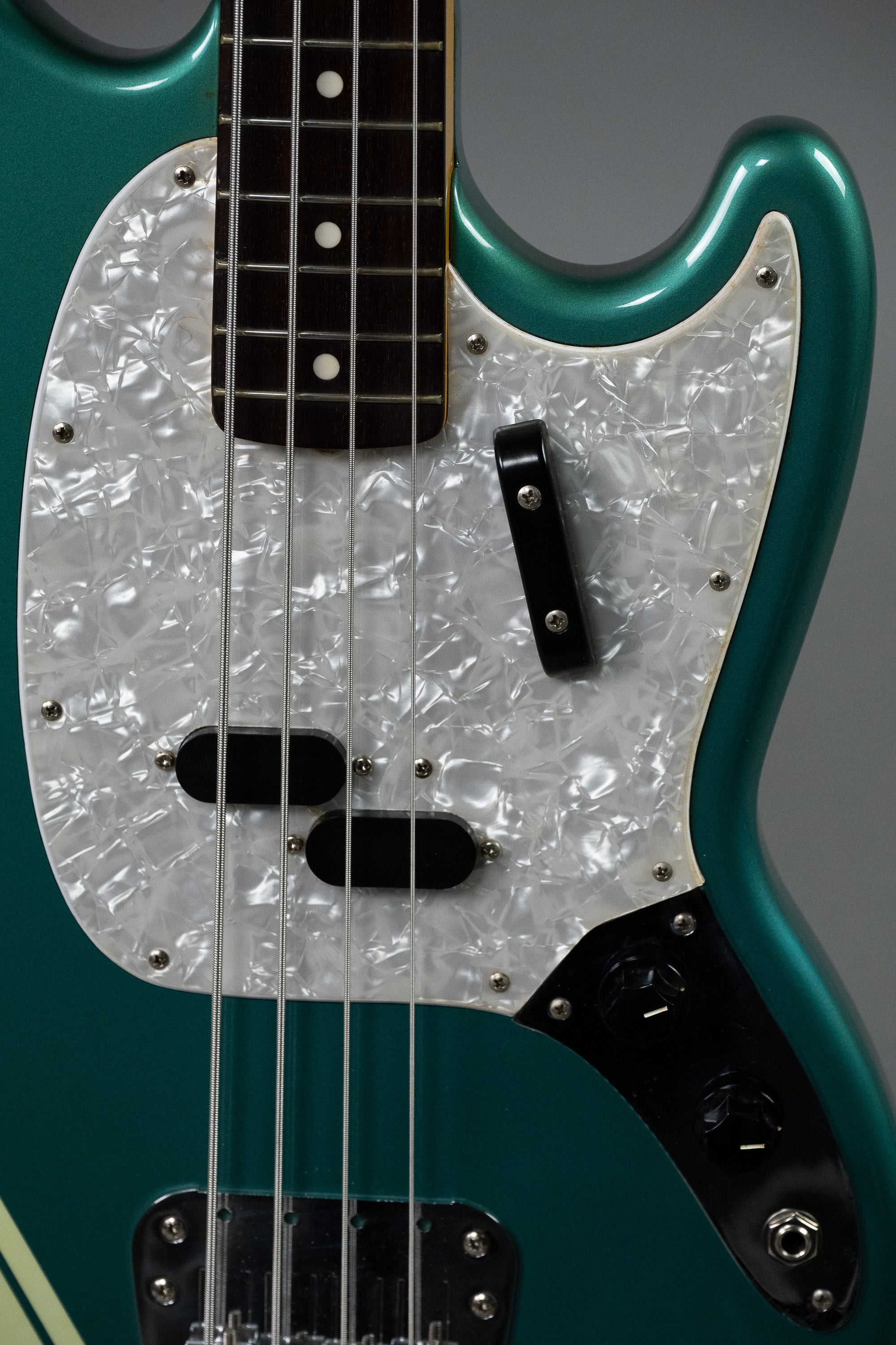 2002 Fender Mustang Bass (Japan, Ocean Turquoise, Comp Stripe)