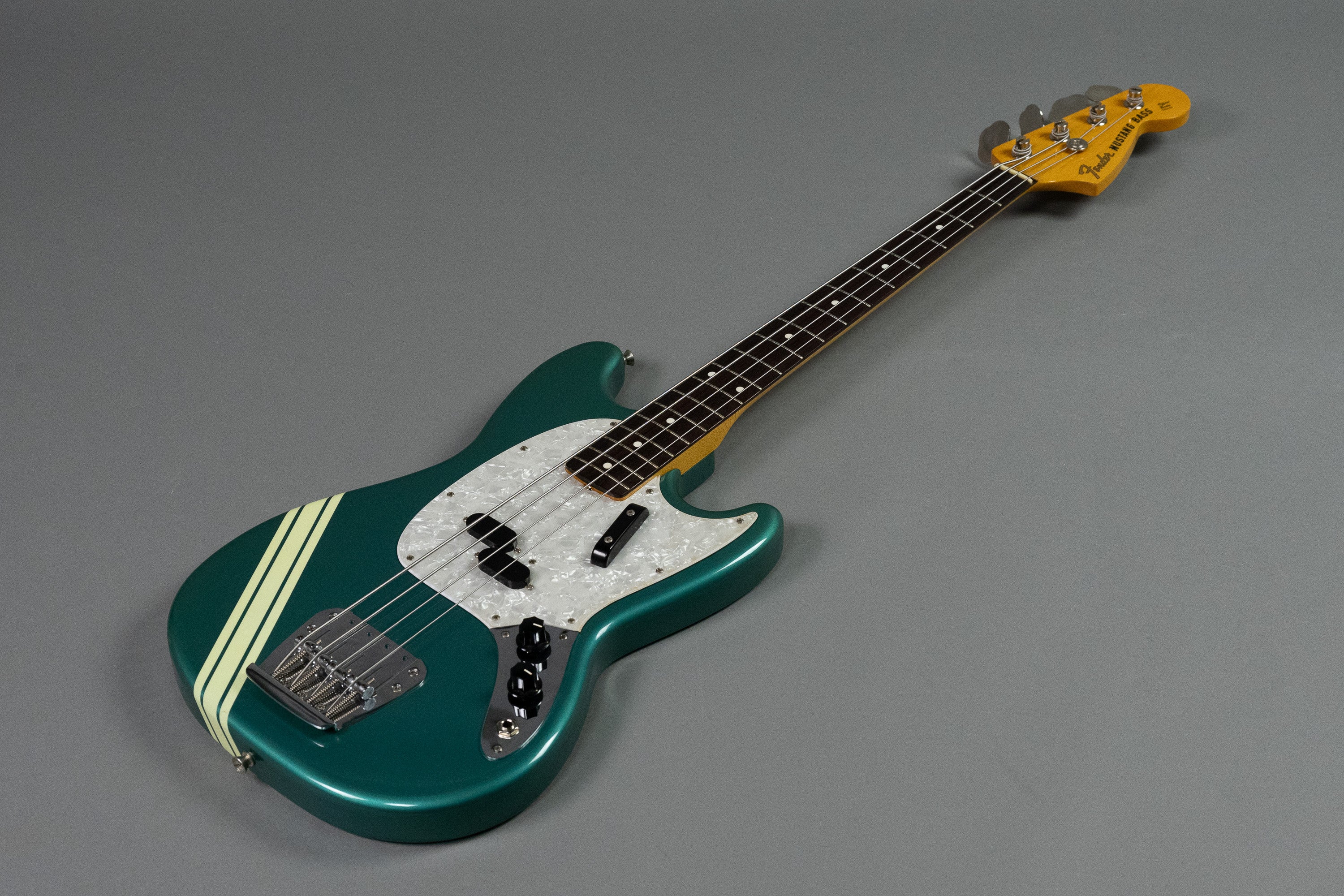 2002 Fender Mustang Bass (Japan, Ocean Turquoise, Comp Stripe)