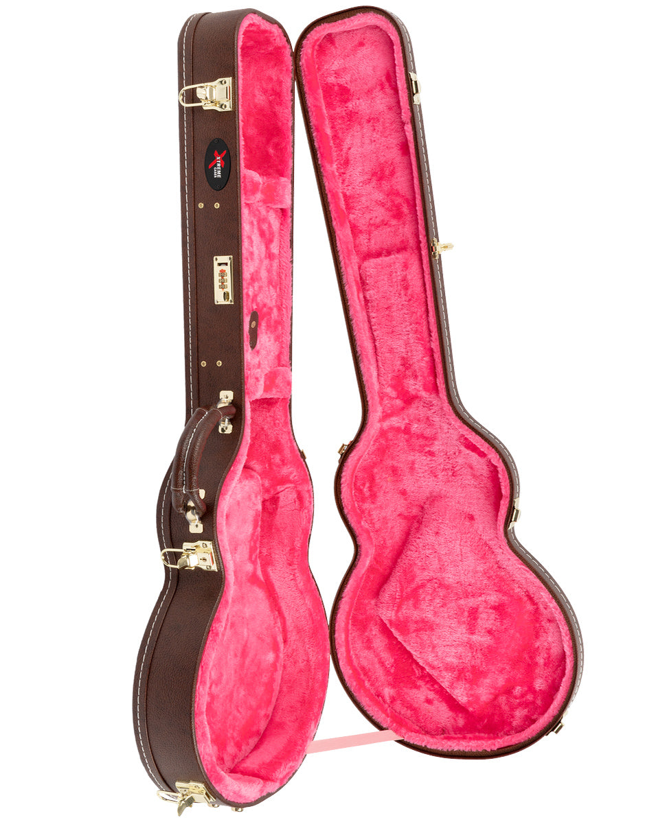 Xtreme XC847 Heavy Duty Les Paul Shaped Guitar Hard Case | Traditional Brown