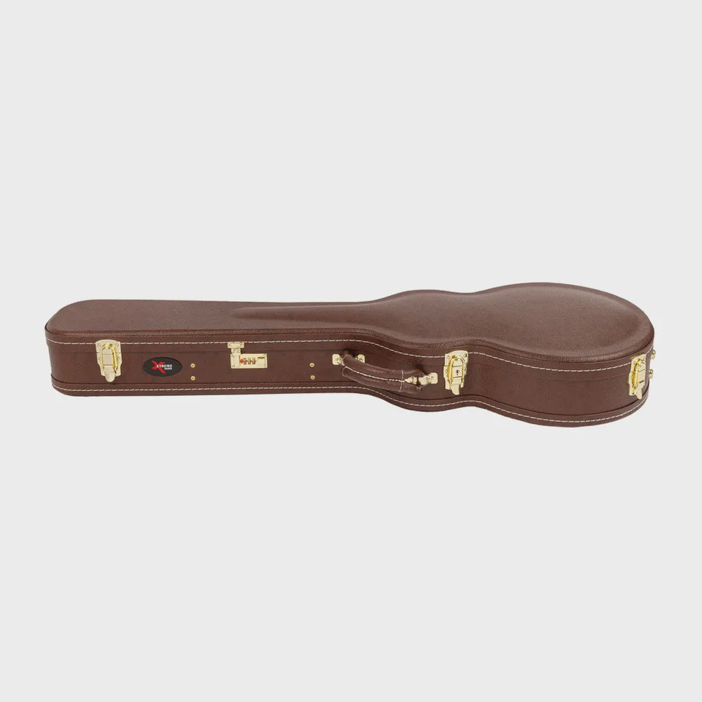 Xtreme XC847 Heavy Duty Les Paul Shaped Guitar Hard Case | Traditional Brown