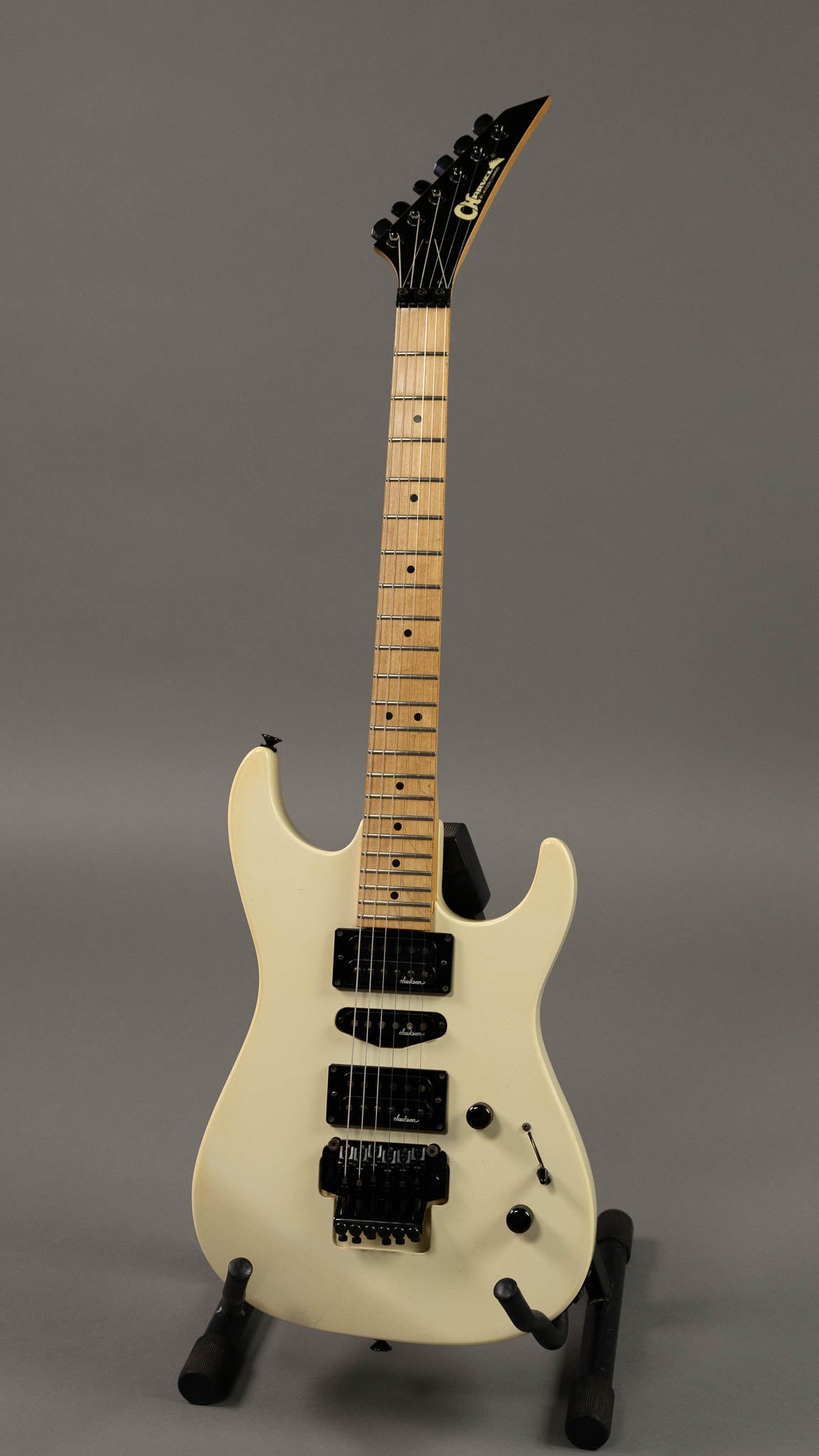 c1989 Charvel Jackson Model HSH Superstrat (Japan, Aged White, Gig Bag)