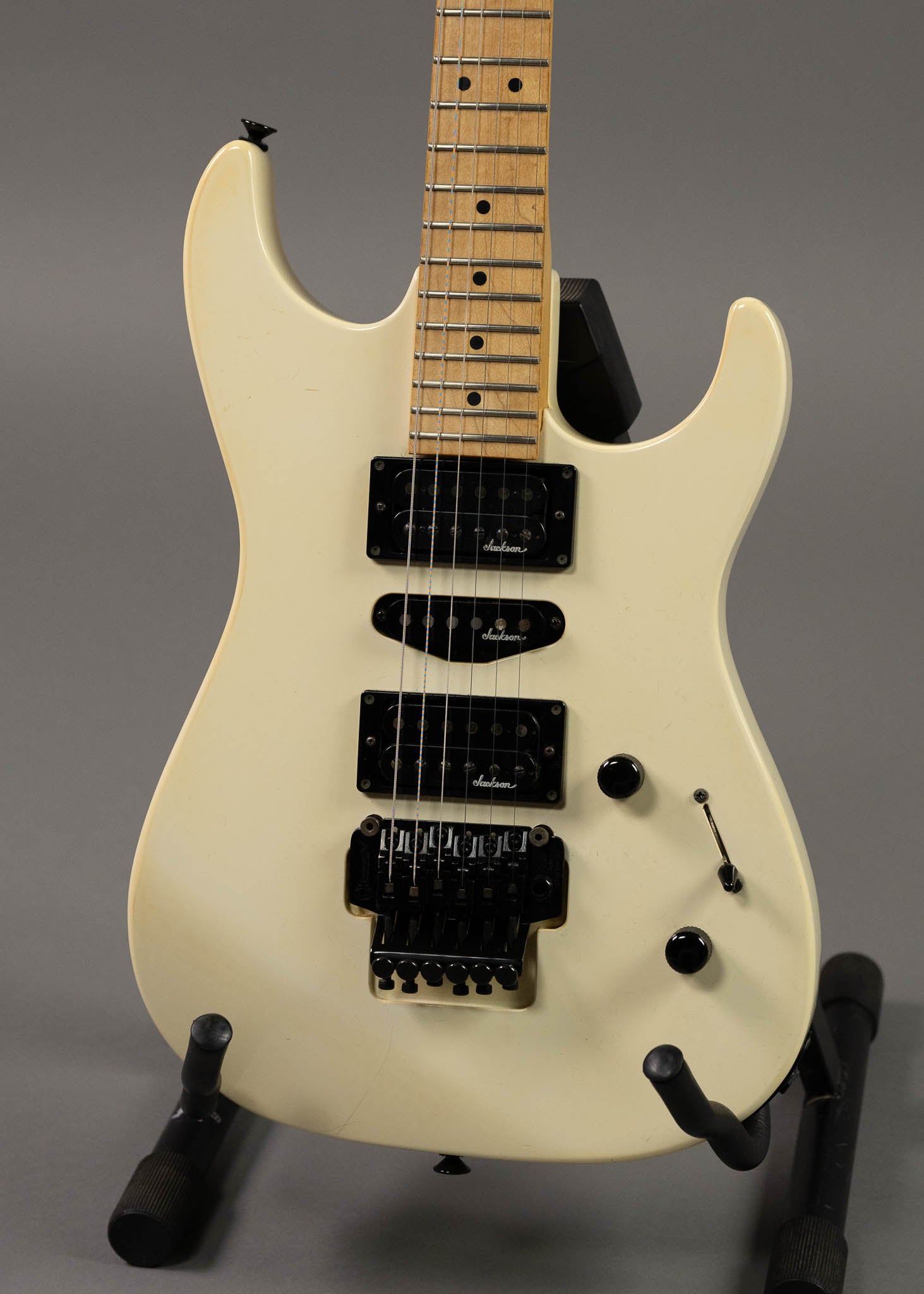 c1989 Charvel Jackson Model HSH Superstrat (Japan, Aged White, Gig Bag)