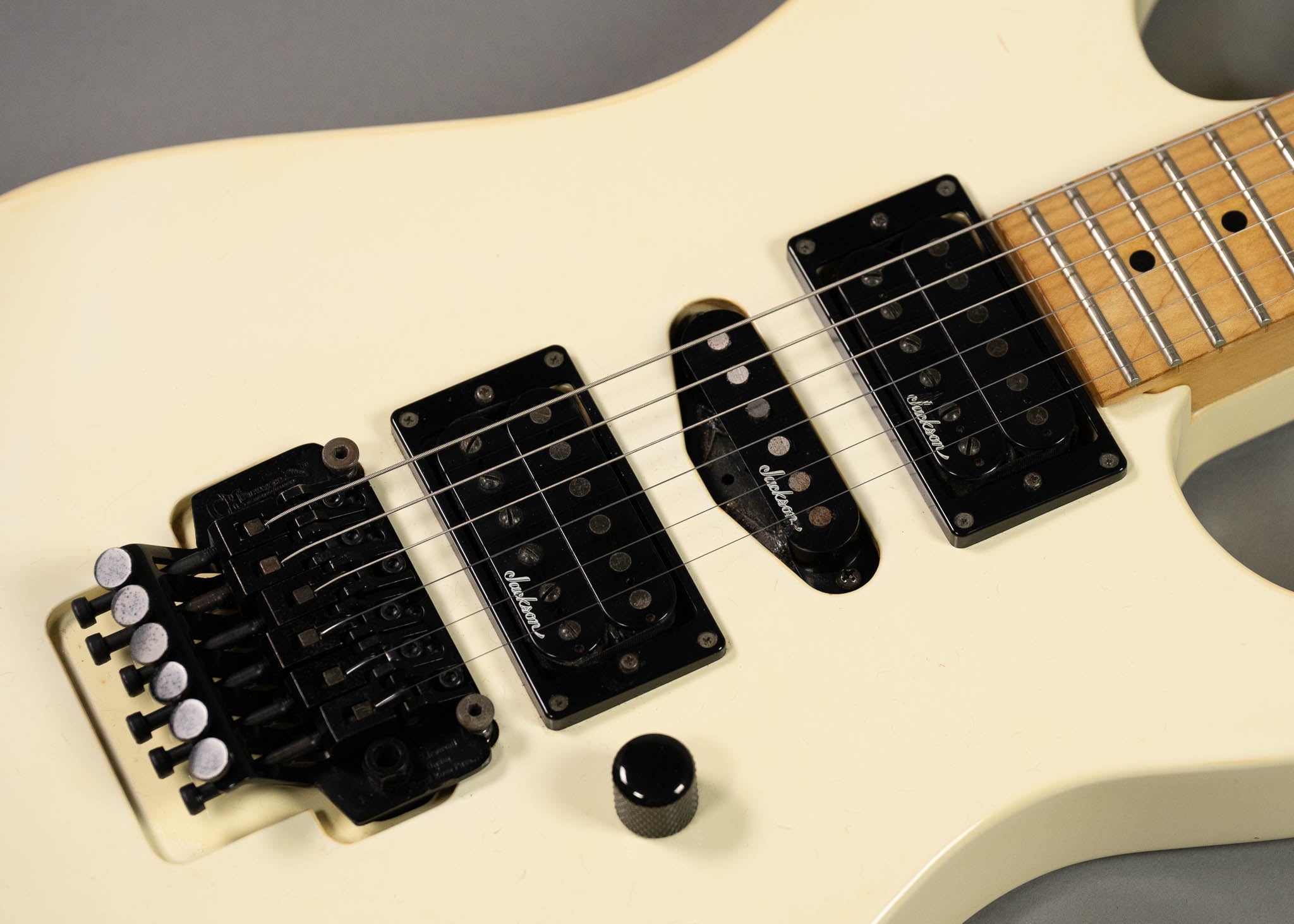 c1989 Charvel Jackson Model HSH Superstrat (Japan, Aged White, Gig Bag)