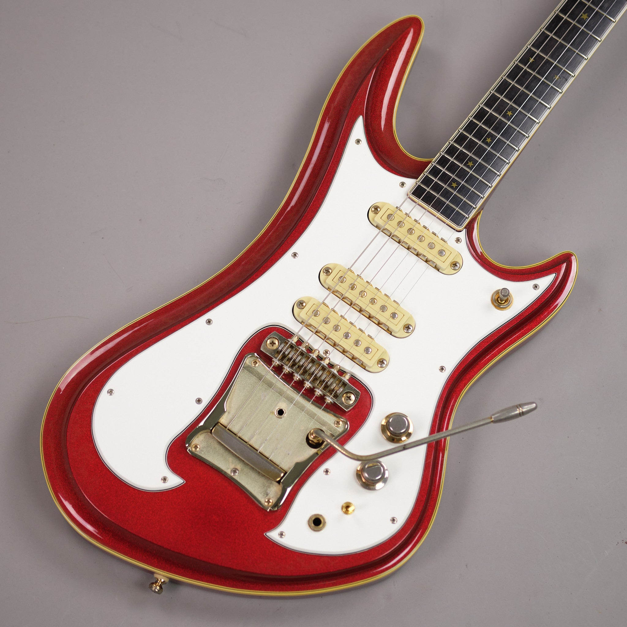 c1980s Guyatone LG-1200 Sharp 5 (Japan, Candy Apple Red Sparkle, OHSC)