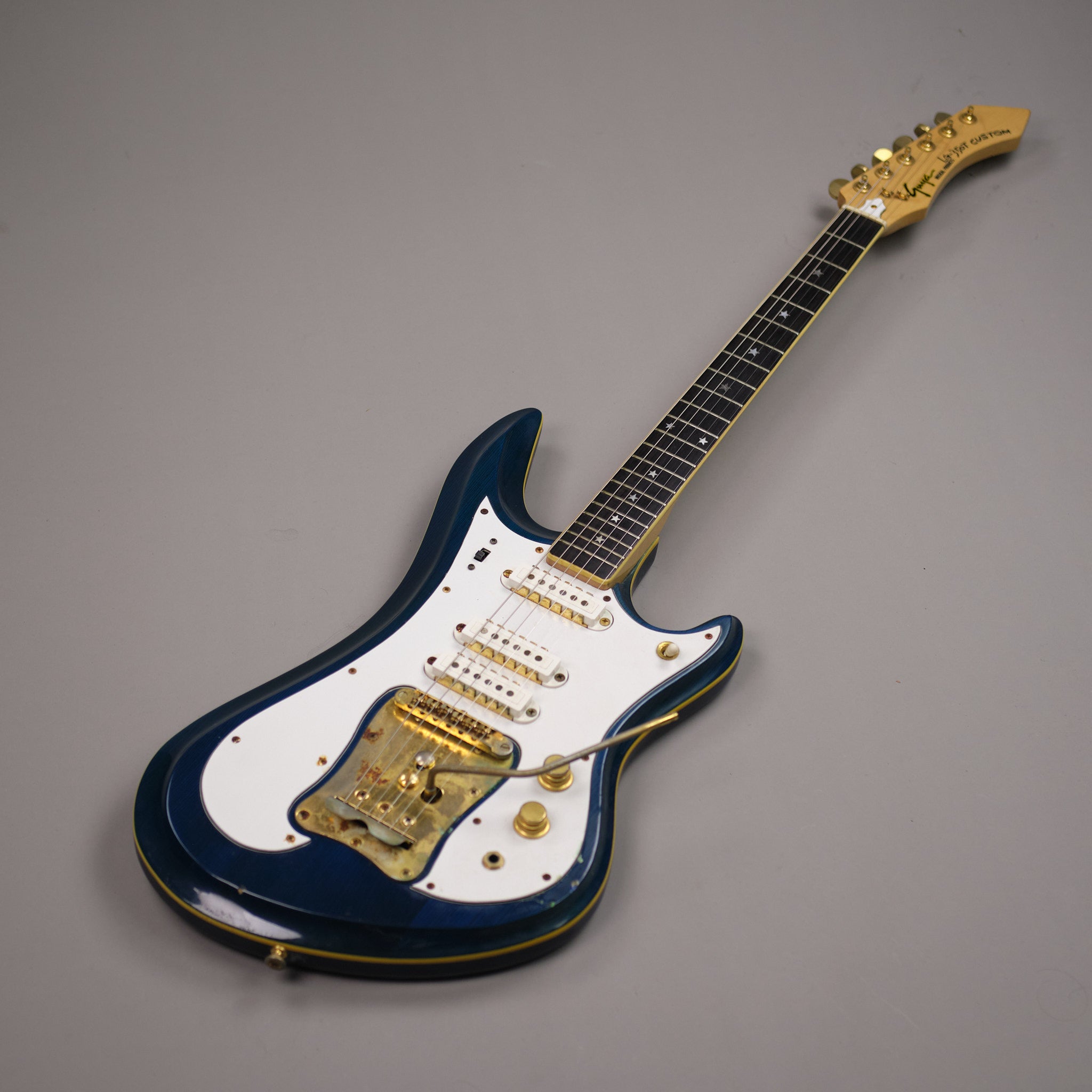 c1970s Guyatone LG-350T 'Sharp 5' Custom (Japan, Transluscent Blue, OHSC)