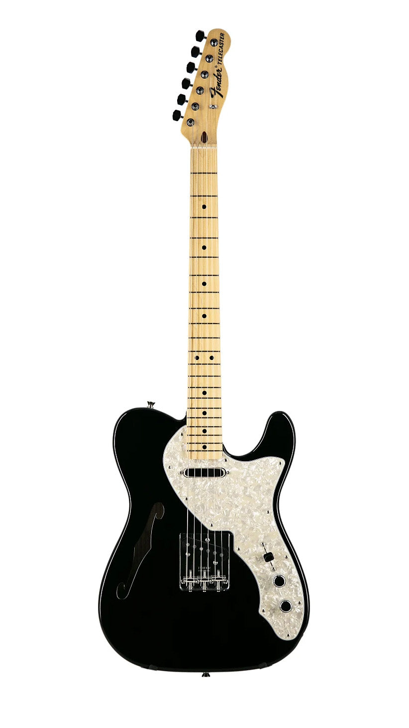Fender FSR Collection Traditional 60s Telecaster Thinline Electric Guitar (Maple FB, Black)