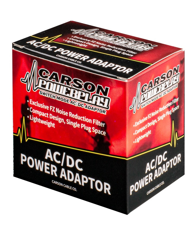 Carson Powerplay RPC91 Power Supply for Guitar Pedals (9VDC 1000mA Negative Tip)