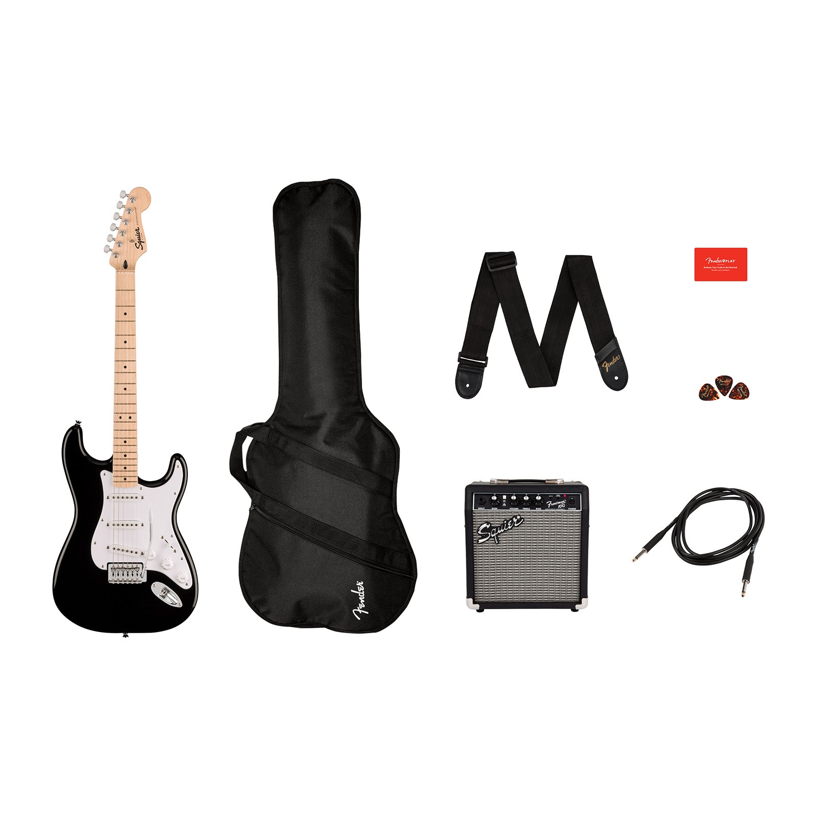 Squier Sonic Stratocaster Pack (Maple Fingerboard, Black)