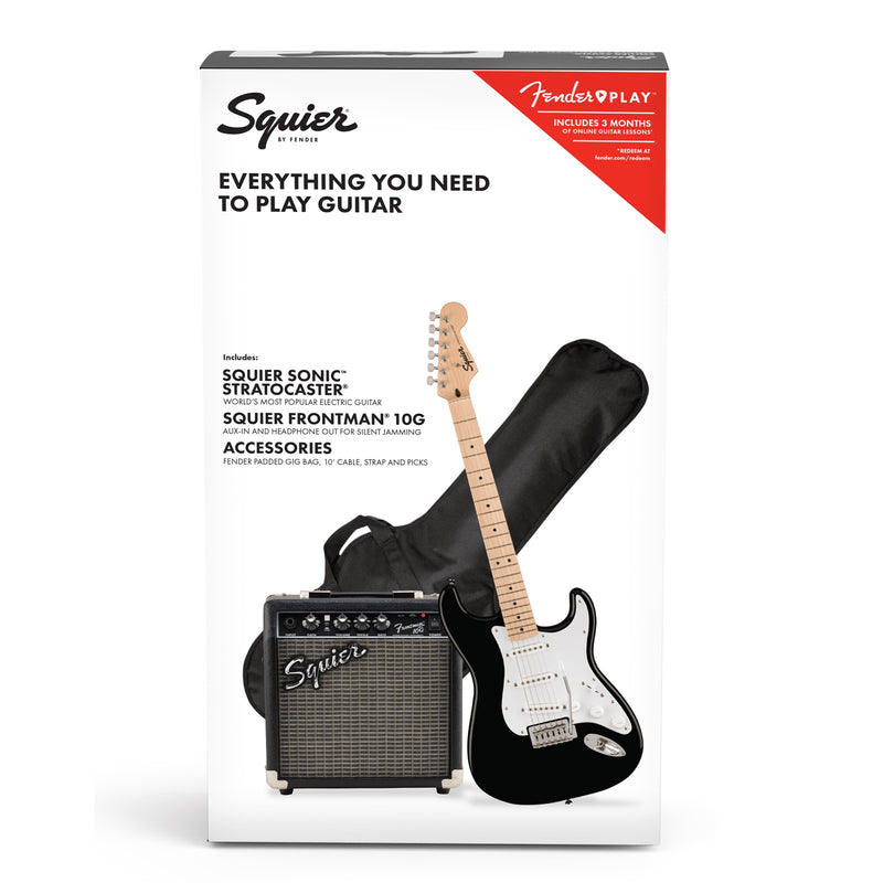 Squier Sonic Stratocaster Pack (Maple Fingerboard, Black)