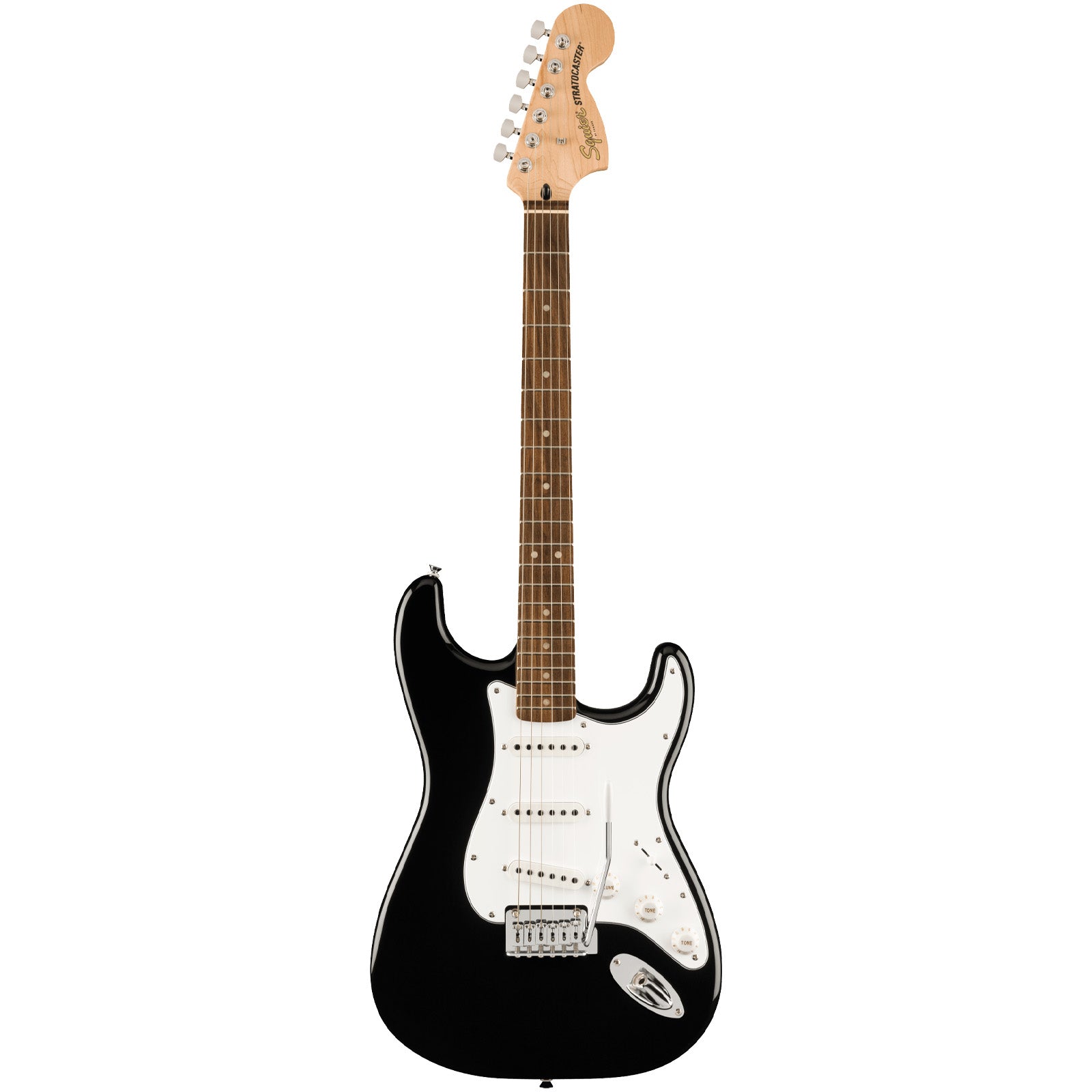 Squier Affinity Series Stratocaster Mustang Micro Pack (Laurel Fingerboard, Black, Gig Bag)