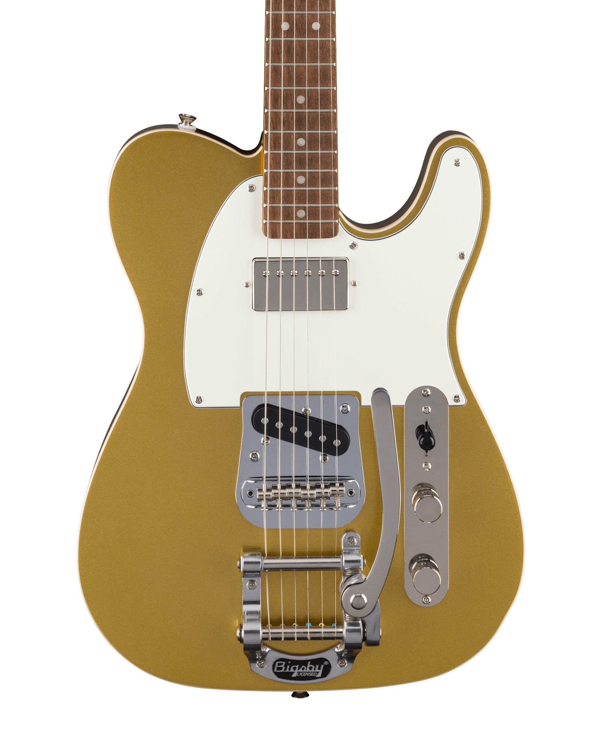 Squier Classic Vibe Custom Telecaster SH with Bigsby (Parchment Pickguard, Aztec Gold)