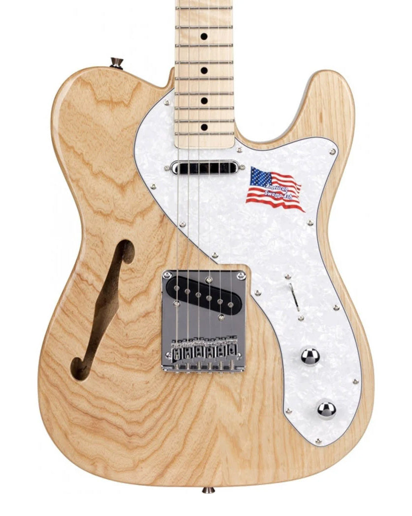 SX ASH3TNA American Swamp Ash Thinline Electric Guitar (Natural Gloss) *