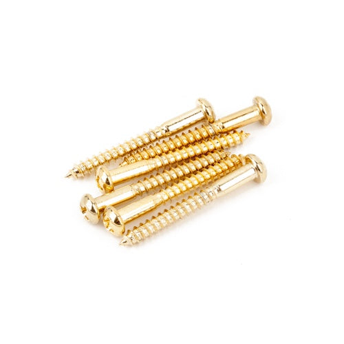 Fender Vintage-Style Stratocaster Bridge Mounting Screws (Phillips head, Gold, 6)