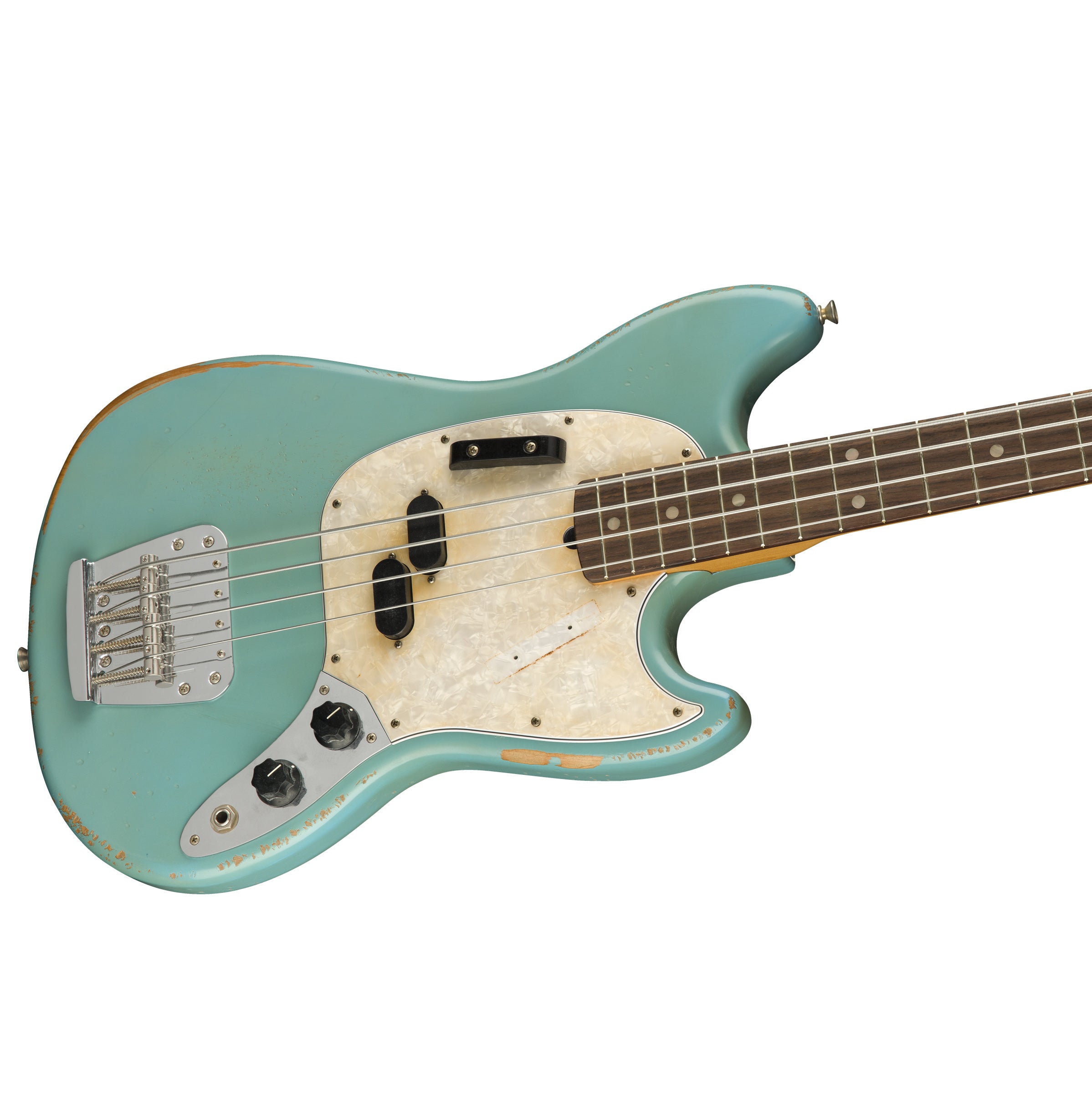 Fender JMJ Road Worn Mustang Bass (Rosewood Fingerboard, Faded Daphne Blue)