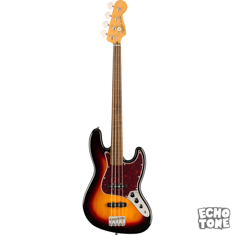 Squier Classic Vibe '60s Jazz Bass Fretless (Laurel Fingerboard, 3-Color Sunburst)