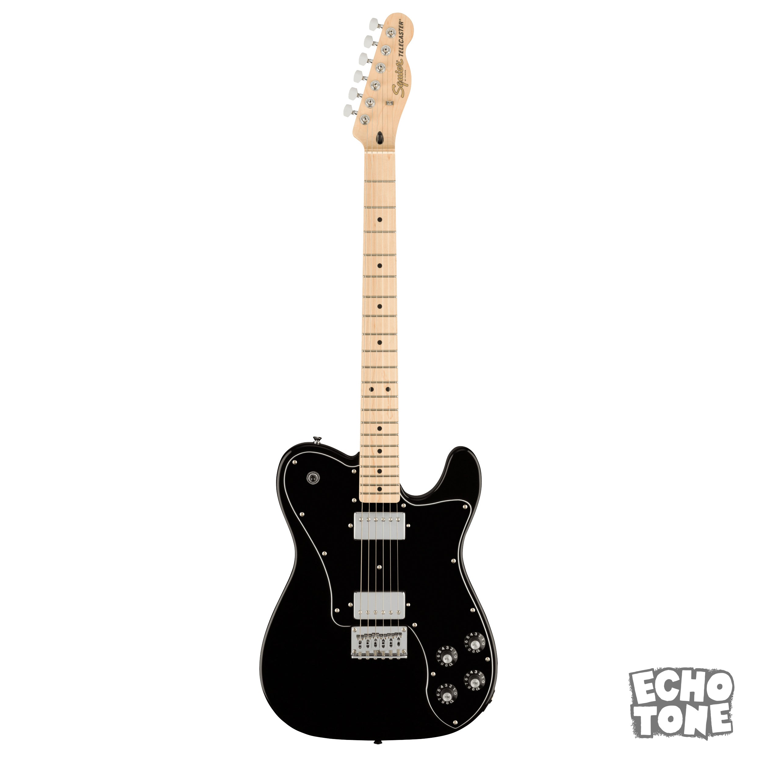 Squier Affinity Series Telecaster Deluxe (Maple Fingerboard, Black Pickguard, Black))