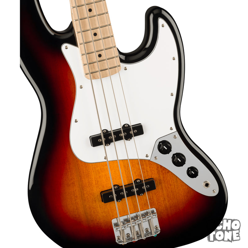 Squier Affinity Series Jazz Bass (Maple Fingerboard, White Pickguard, 3-Color Sunburst)
