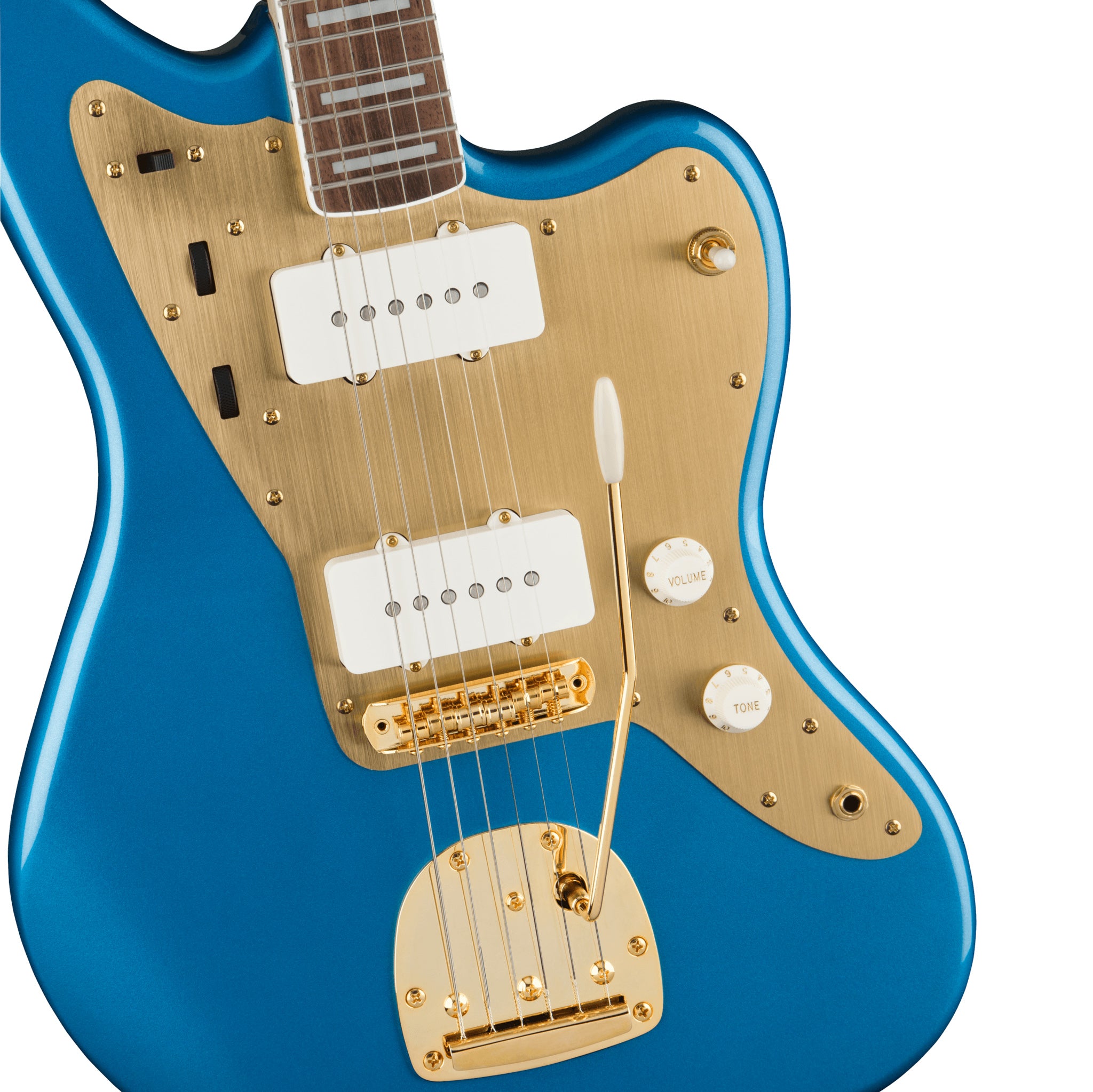 Squier 40th Anniversary Jazzmaster Gold Edition (Laurel Fingerboard, Gold Anodized Pickguard, Lake Placid Blue)