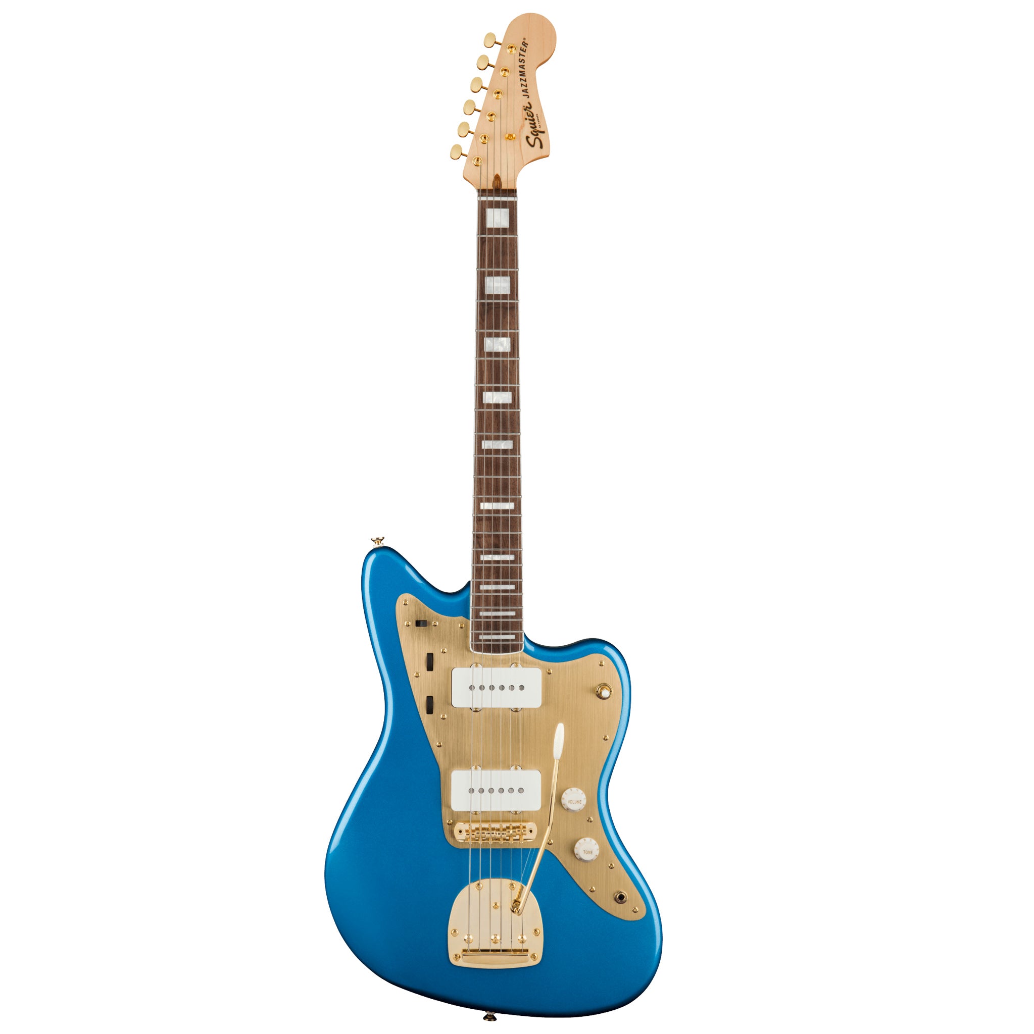 Squier 40th Anniversary Jazzmaster Gold Edition (Laurel Fingerboard, Gold Anodized Pickguard, Lake Placid Blue)