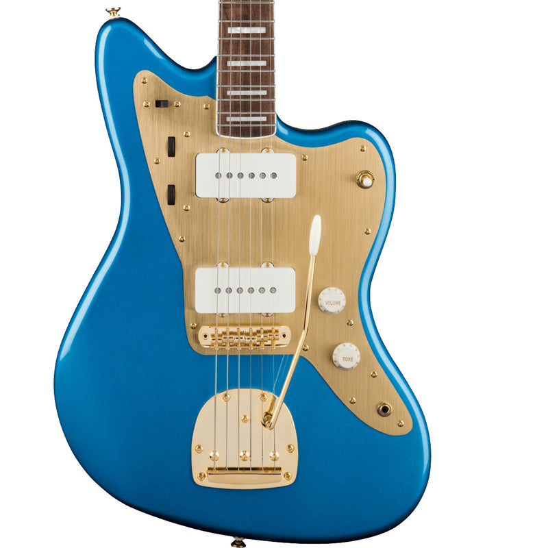Squier 40th Anniversary Jazzmaster Gold Edition (Laurel Fingerboard, Gold Anodized Pickguard, Lake Placid Blue)
