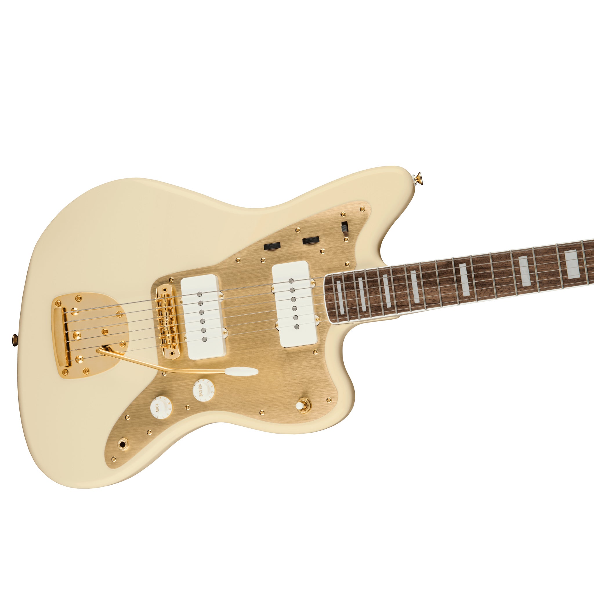 Squier 40th Anniversary Jazzmaster Gold Edition (Laurel Fingerboard, Gold Anodized Pickguard, Olympic White)