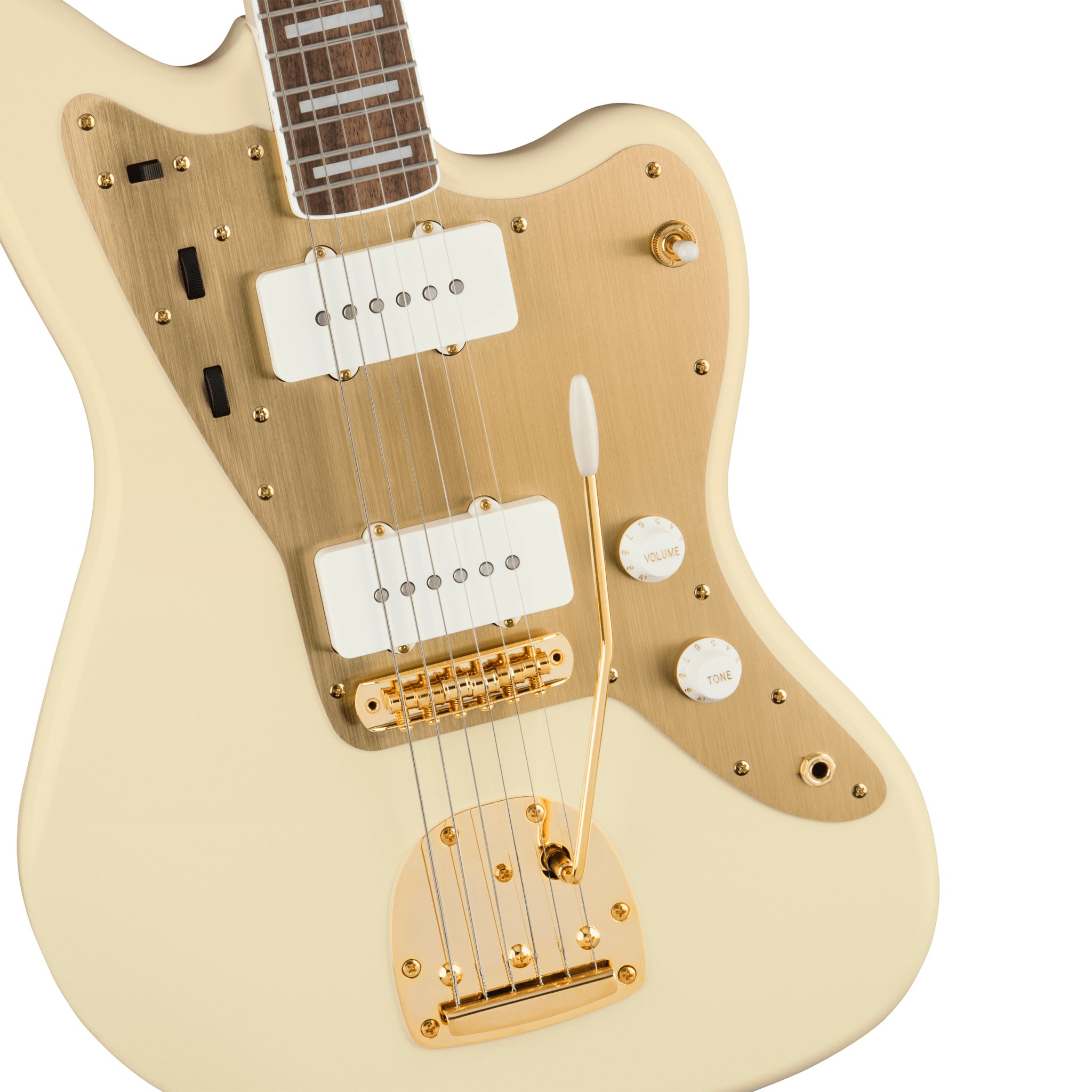 Squier 40th Anniversary Jazzmaster Gold Edition (Laurel Fingerboard, Gold Anodized Pickguard, Olympic White)