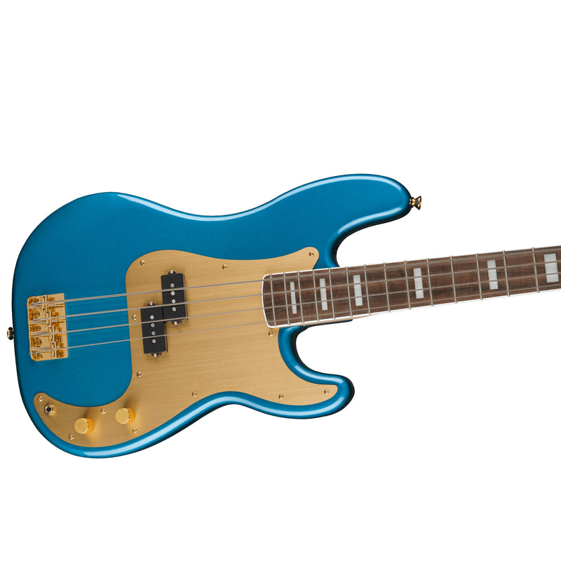 Squier 40th Anniversary Precision Bass (Gold Edition, Laurel Fingerboard, Gold Anodized Pickguard, Lake Placid Blue)
