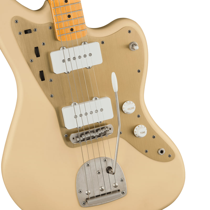 Squier 40th Anniversary Jazzmaster Vintage Edition (Maple Fingerboard, Gold Anodized Pickguard, Satin Desert Sand)