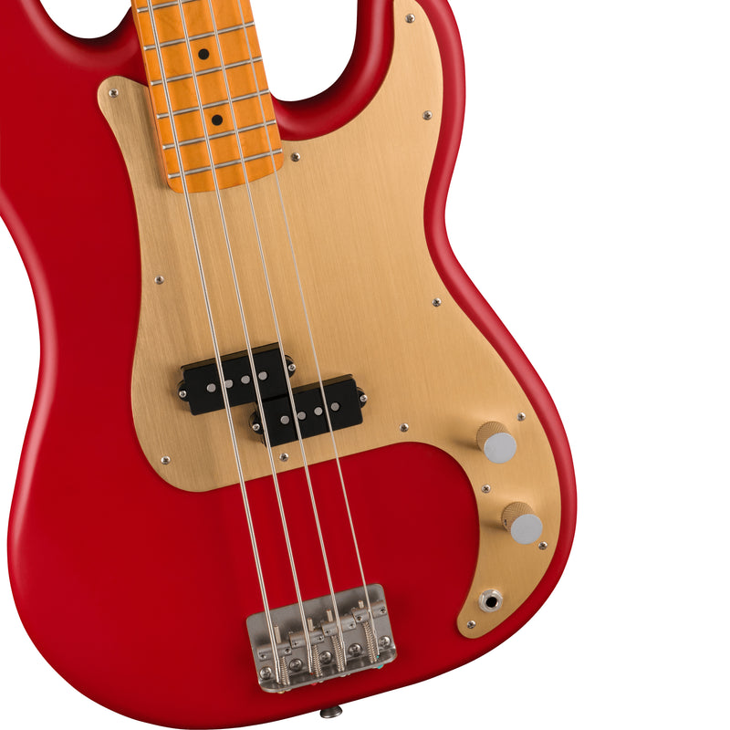 Squier 40th Anniversary Precision Bass Vintage Edition (Maple Fingerboard, Gold Anodized Pickguard, Satin Dakota Red)