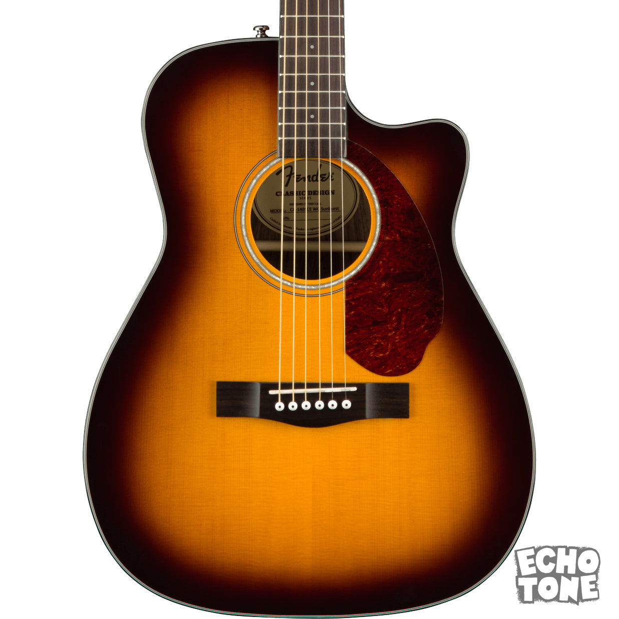 Fender CC-140SCE Concert Acoustic Guitar (Sunburst, Hardcase)