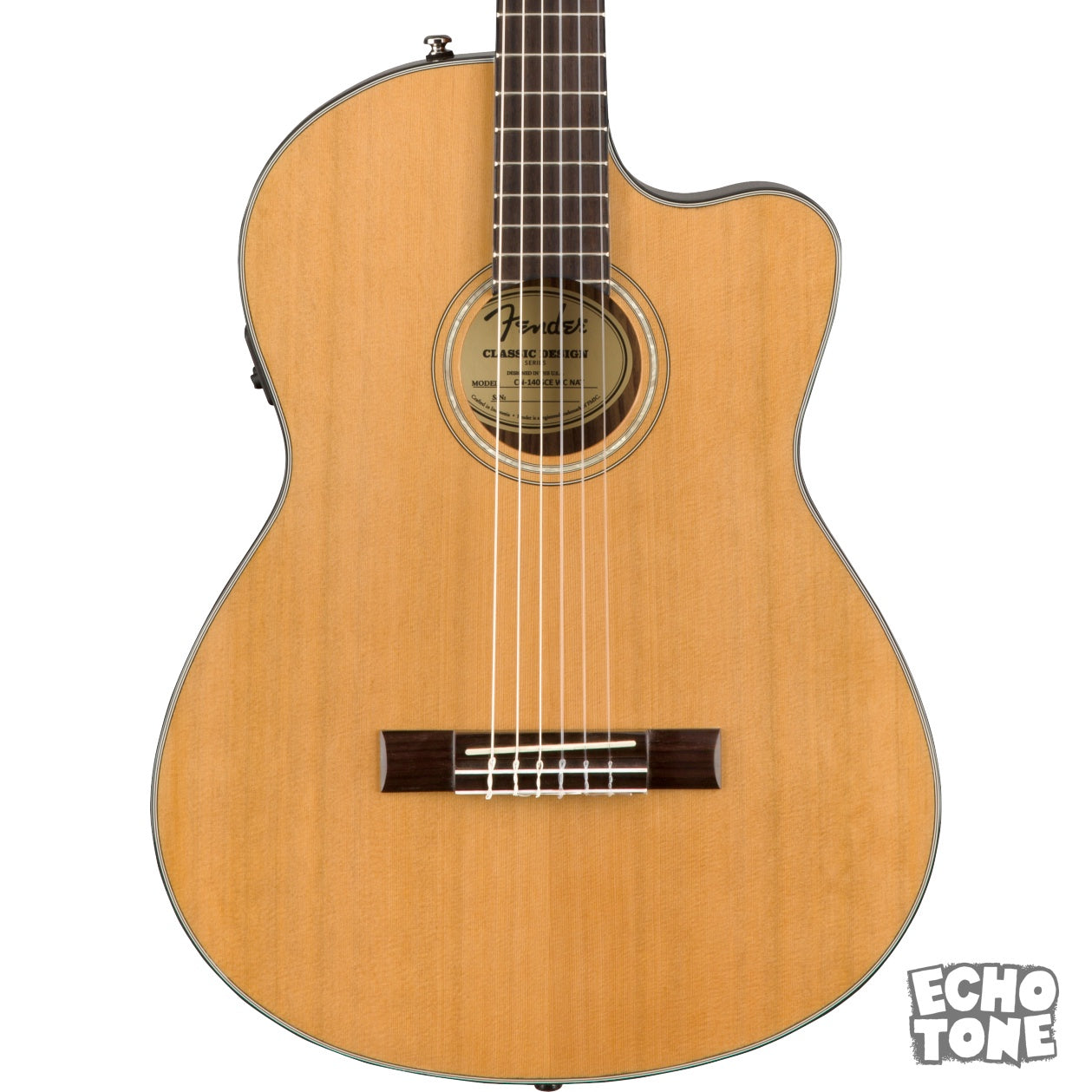 Fender CN-140SCE Nylon Thinline (Walnut Fingerboard, Natural, w/ Case)