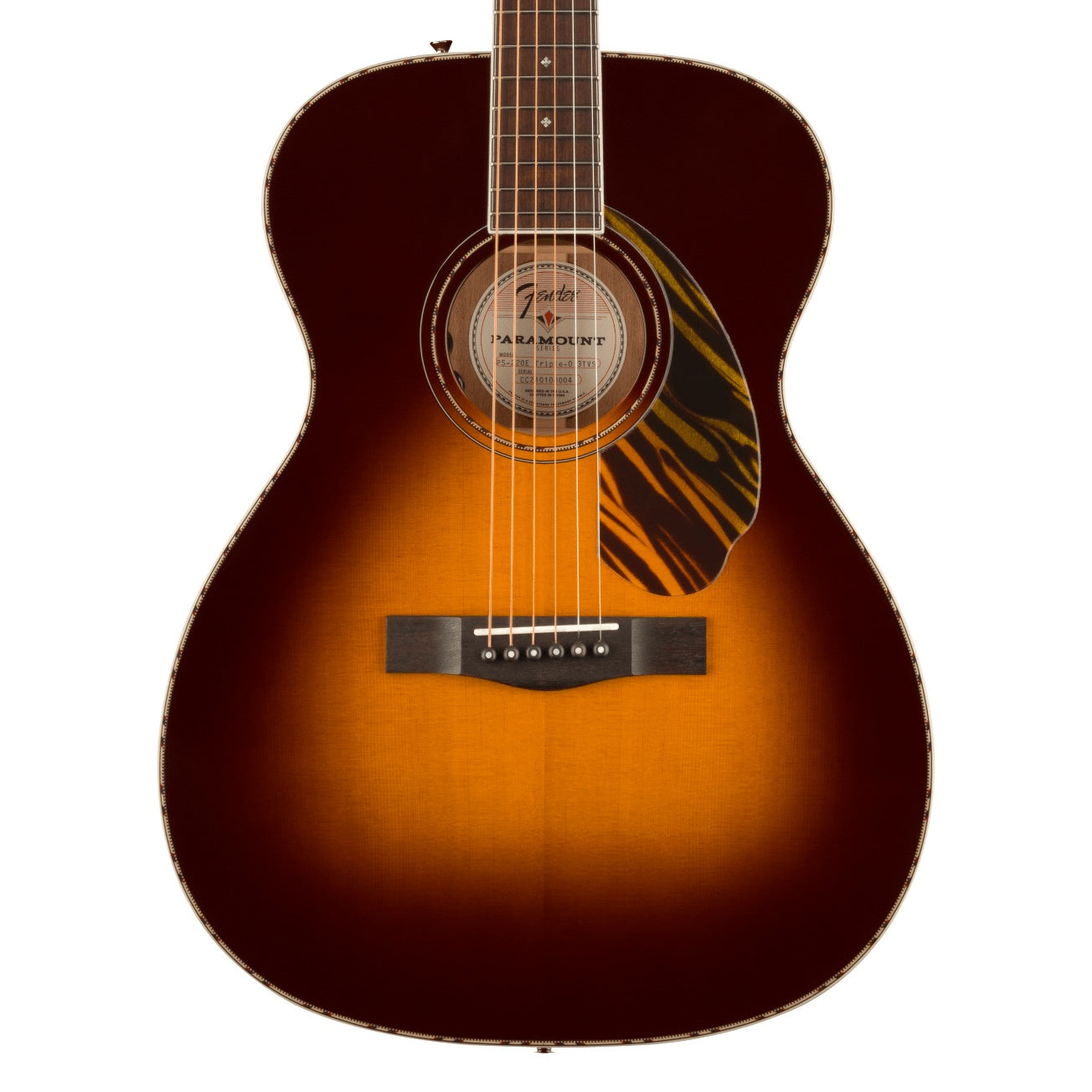 Fender PO-220E Orchestra Acoustic (Ovangkol Fingerboard, 3-Tone Vintage Sunburst, w/ Hardcase)
