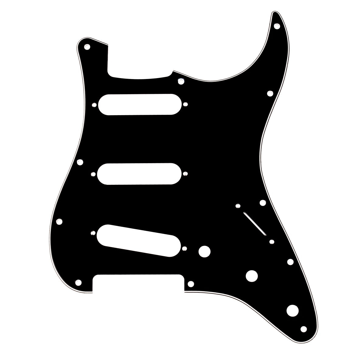 Fender 11-Hole Modern-Style Stratocaster Pickguard (3 Ply, Black/White/Black)