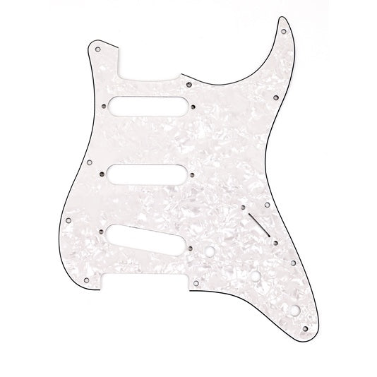 Fender Stratocaster Pickguard (S/S/S, 11 Hole Mount, 4 Ply, White Pearl)