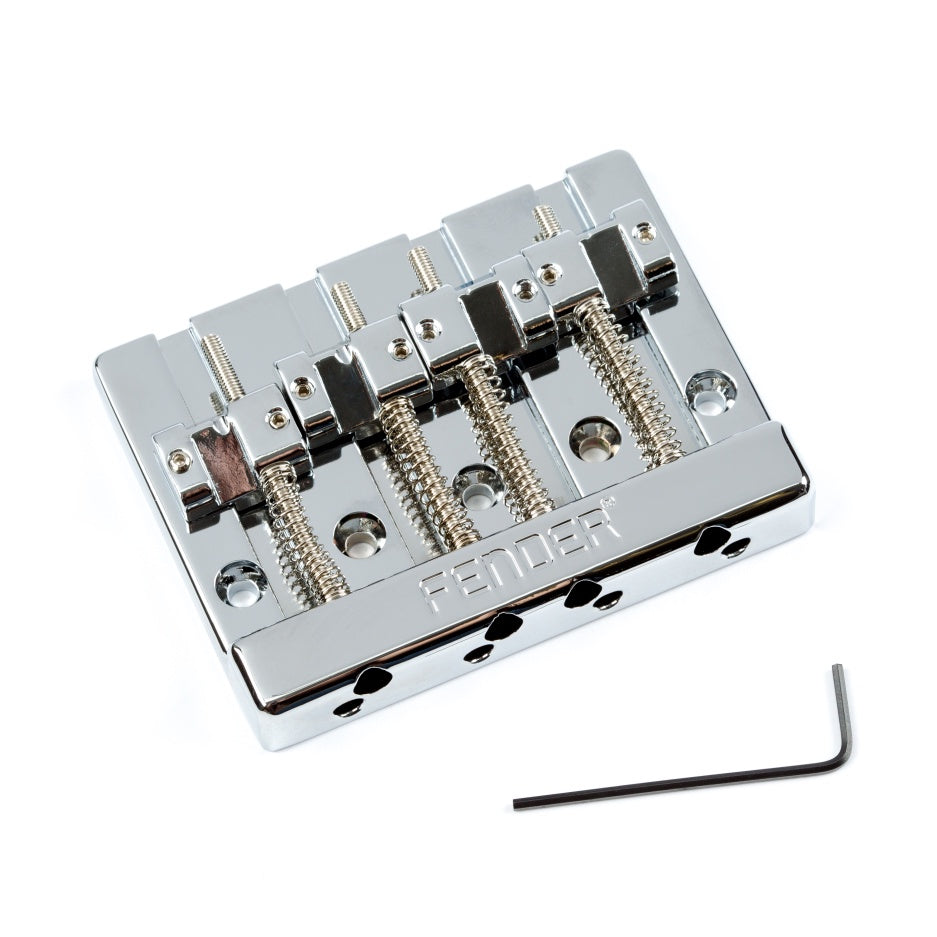 Fender High Mass Bass Bridge Assembly With Brass Saddles (Chrome)