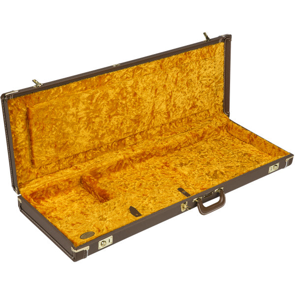 Fender G&G Deluxe Jaguar/Jazzmaster/Toronado/Jagmaster Hardshell Case (Brown with Gold Plush Interior)