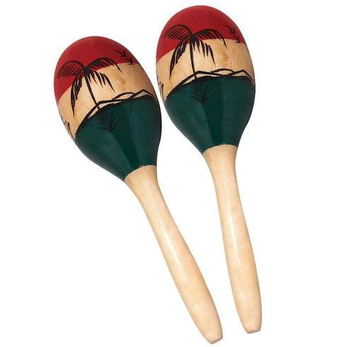 Mano Painted Wooden Maracas (ED764)