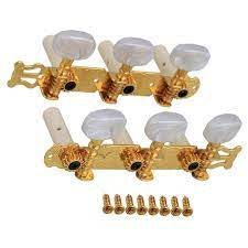 Dr Parts 606 Classical Machine Heads 3-A-Side (Gold, Pearloid)