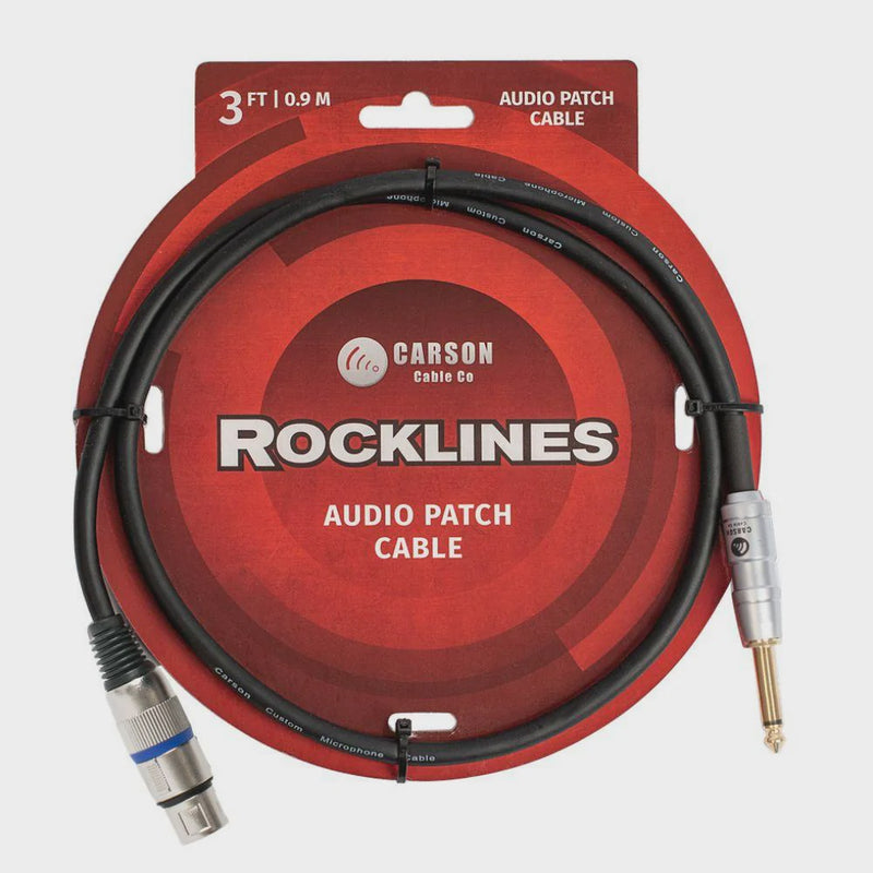 Carson Rocklines RAD33 3' Audio Cable (6.3 Mono Jack - F XLR)