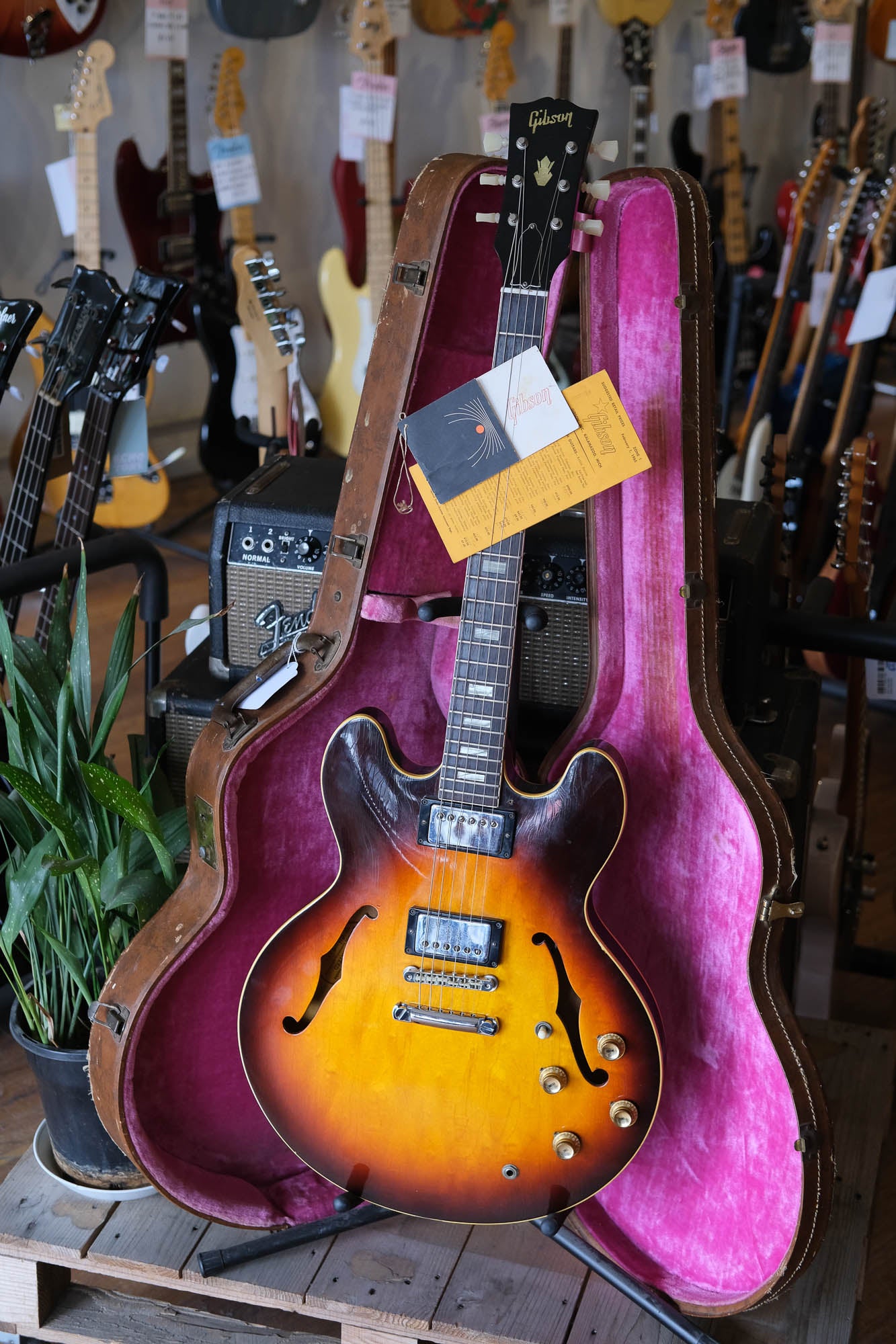 1965 Gibson ES-335TD (Wide Nut, Sunburst, Stoptail Conversion, Lifton 'Brown' Case, Case Candy)
