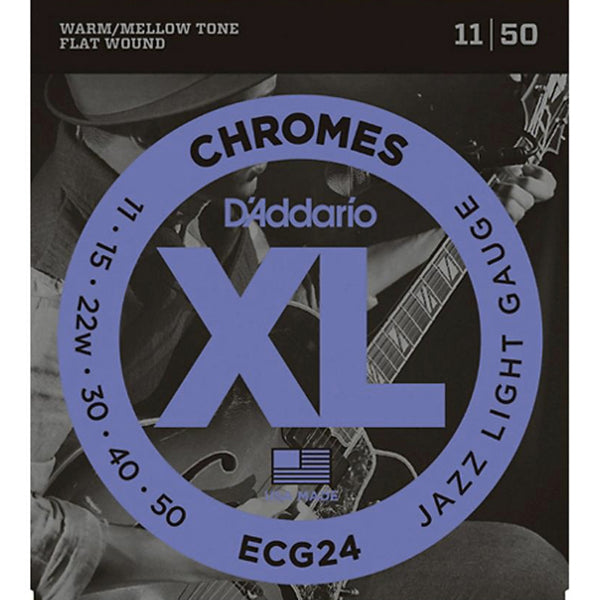 D'Addario Chromes Jazz Flat Wound Electric Guitar Strings