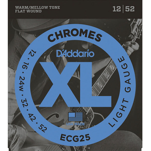 D'Addario Chromes Jazz Flat Wound Electric Guitar Strings