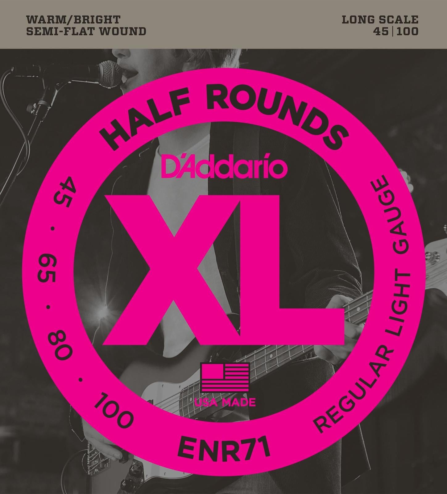 D'Addario XL Half Rounds Bass Strings