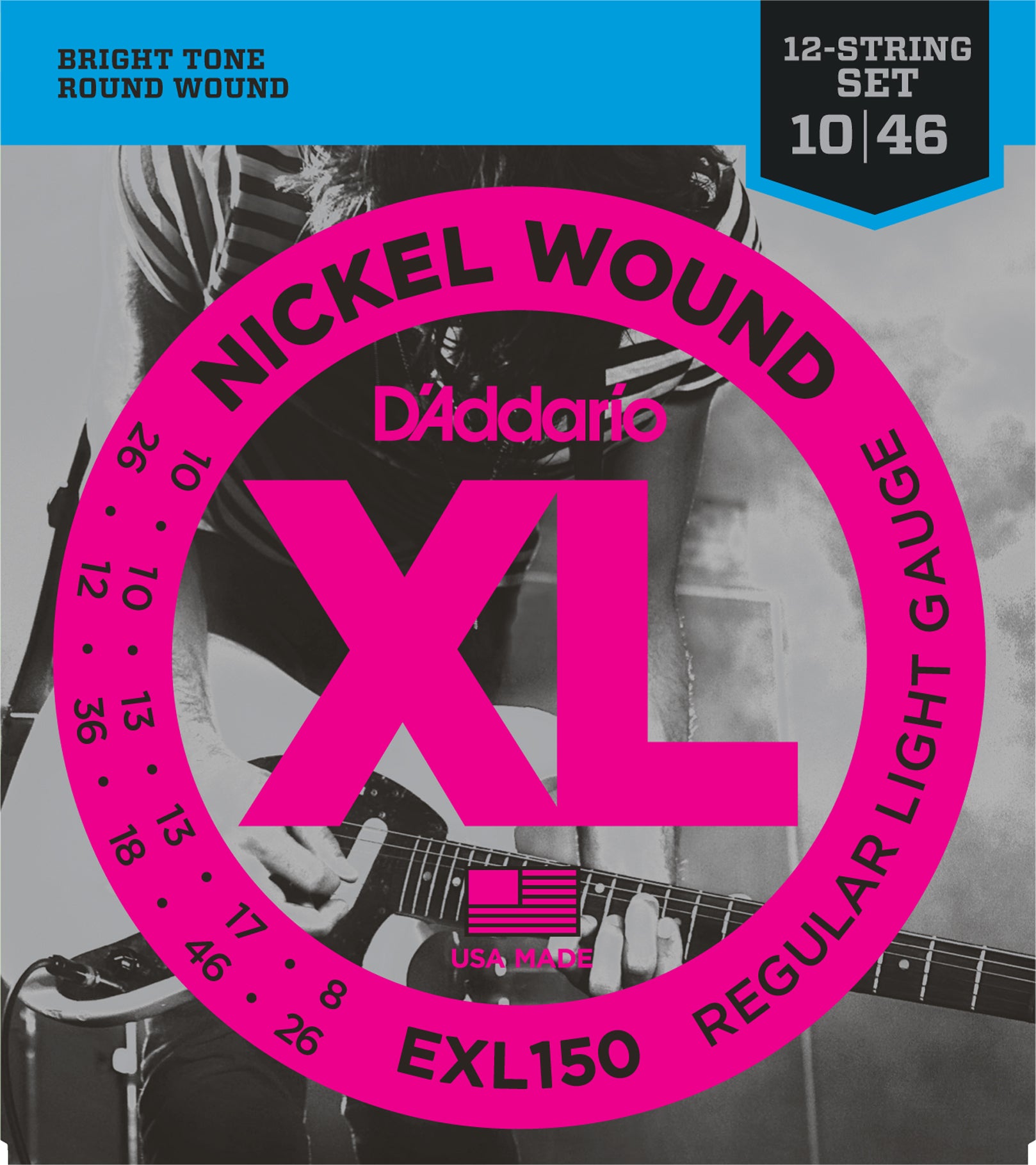 D'Addario XL Nickel Round Wound Electric Guitar Strings