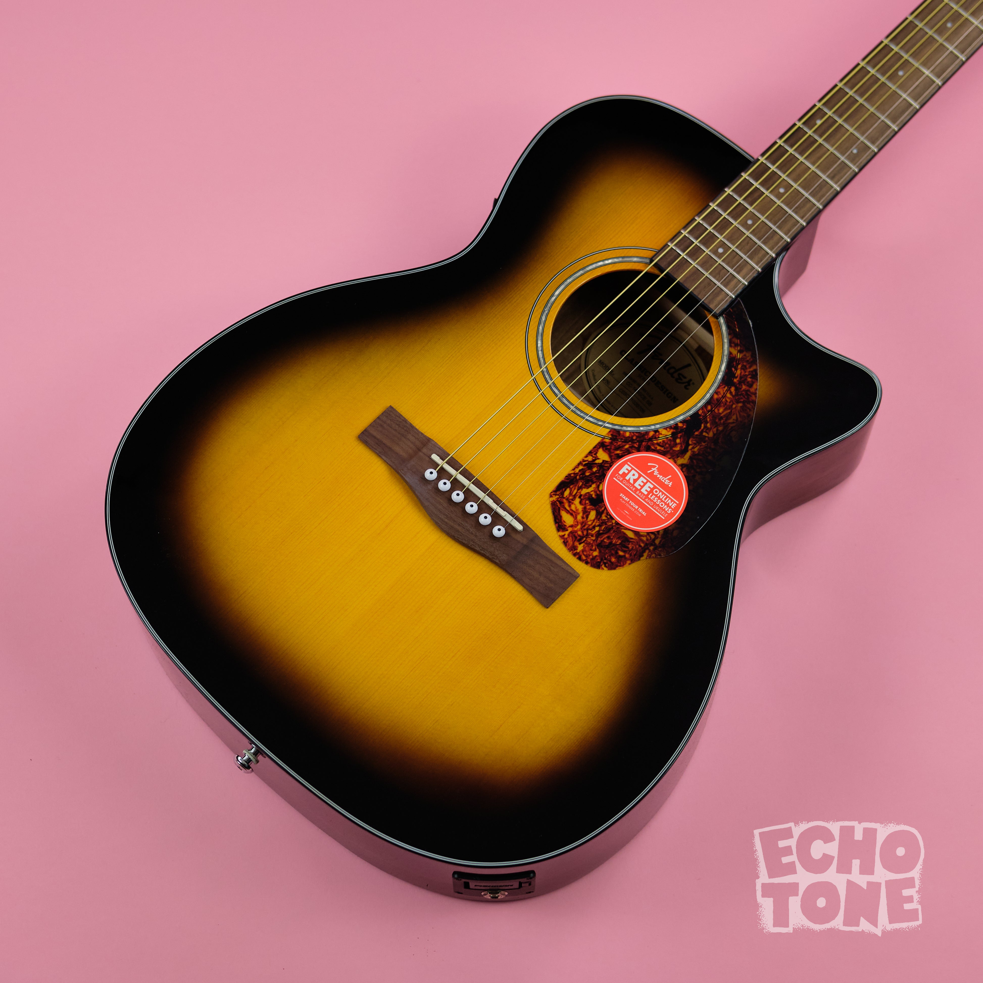 Fender CC-140SCE Concert Acoustic Guitar (Sunburst, Hardcase)