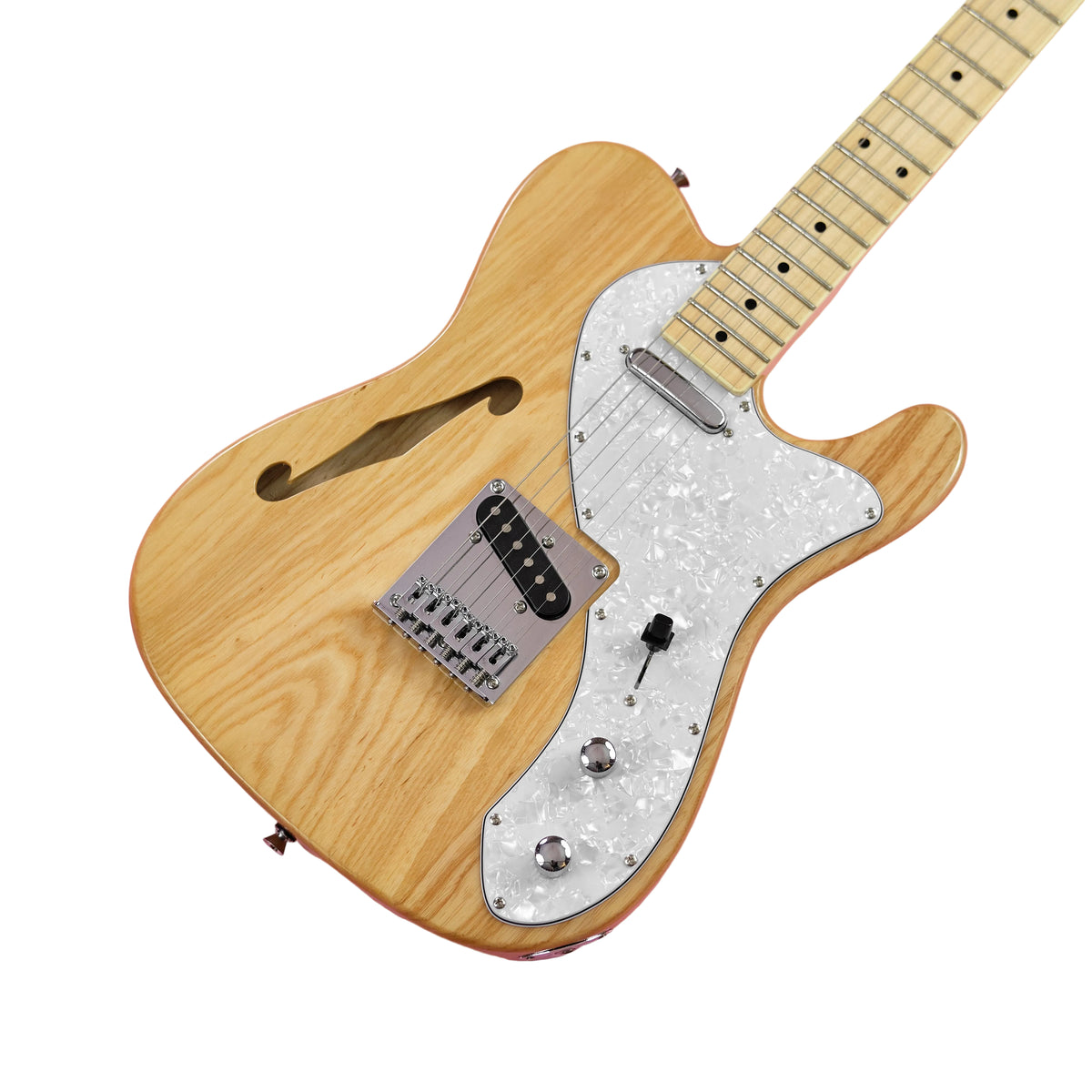 SX ASH3TNA American Swamp Ash Thinline Electric Guitar (Natural Gloss) *