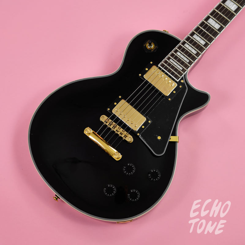 SX EH3BK Deluxe LP Style Electric Guitar (Black)