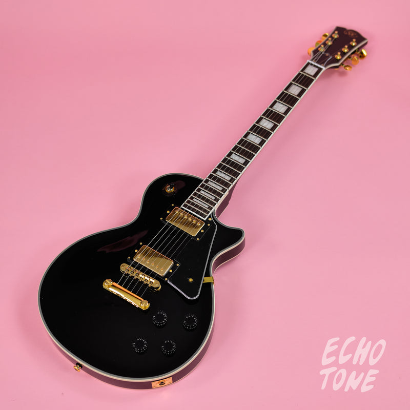 SX EH3BK Deluxe LP Style Electric Guitar (Black)