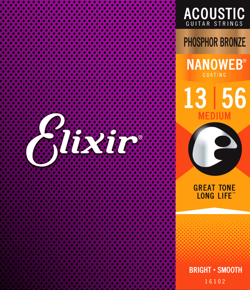 Elixir Nanoweb Phosphor Bronze Acoustic Guitar Strings