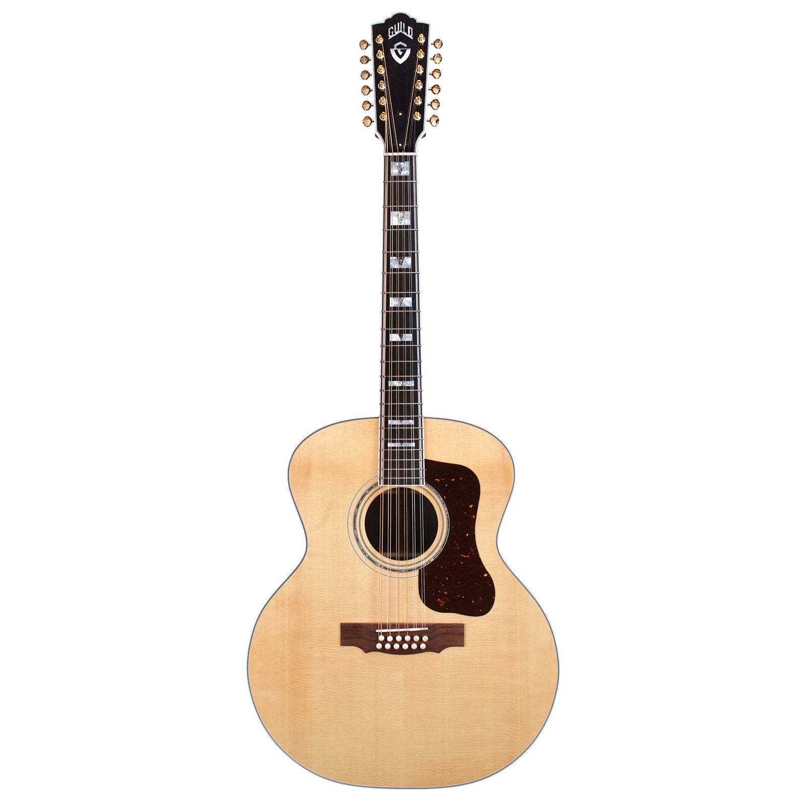 Guild USA F-512 Jumbo 12 String Acoustic (Solid Spruce/Rosewood, Natural, HSC)